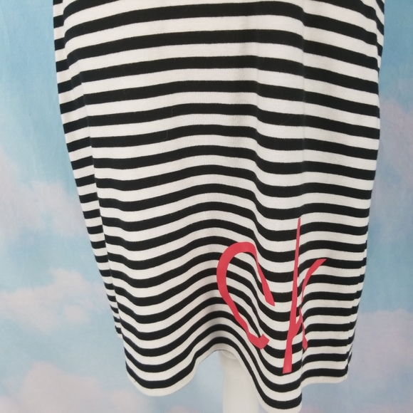 Calvin Klein Stripe Tee Dress Logo Front - Medium  NWT - Picture 5 of 9
